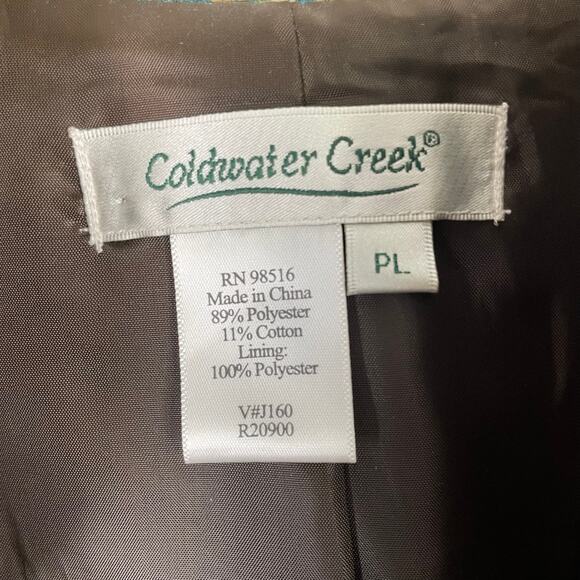 VTG Coldwater Creek Tapestry Jacket LP Green Floral Shimmery Boho Fairy Grunge - Picture 5 of 16